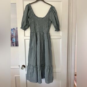 Louisa Nap Dress Green Gingham